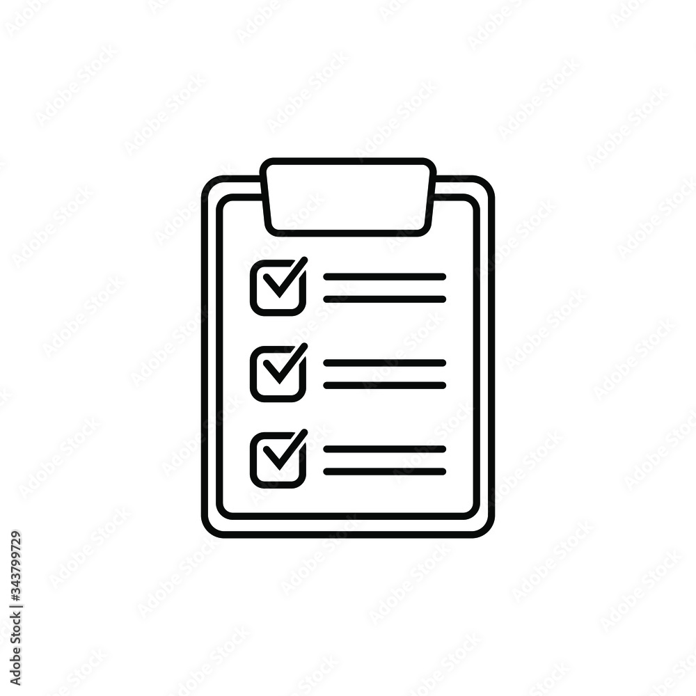 Clipboard with checklist icon, symbol for web site and app design. Vector illstration. Clipboard with checklist icon, symbol for web site and app design. Vector illstration.