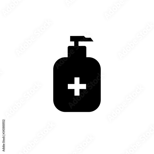 Disinfection. Hand sanitizer bottle icon, washing gel. Vector illustrationDisinfection. Hand sanitizer bottle icon, washing gel. Vector illustration	
