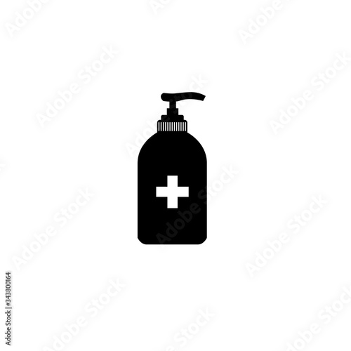 Disinfection. Hand sanitizer bottle icon, washing gel. Vector illustrationDisinfection. Hand sanitizer bottle icon, washing gel. Vector illustration	
