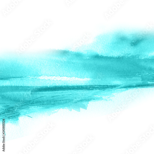 Abstract watercolor brush strokes on white background. Creative colorful illustration, artistic color palette, grungy smear.