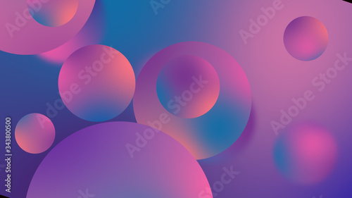 Abstract balls geometric gradient color background.For graphic design. 3d render illustration.