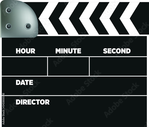 realistic hand-drawn vector clapperboard