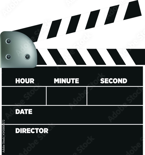 realistic hand-drawn vector clapperboard