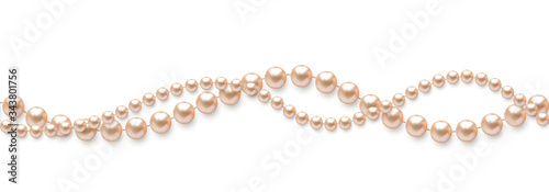 Pearls. White background. Abstract vector illustration. Seamless pattern.