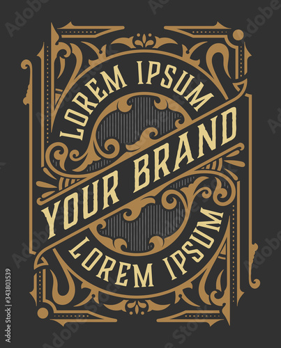 Vintage Luxury Logo / Label Template Design for Label, Frame, Product Tags. Retro Emblem Design. Vector illustration