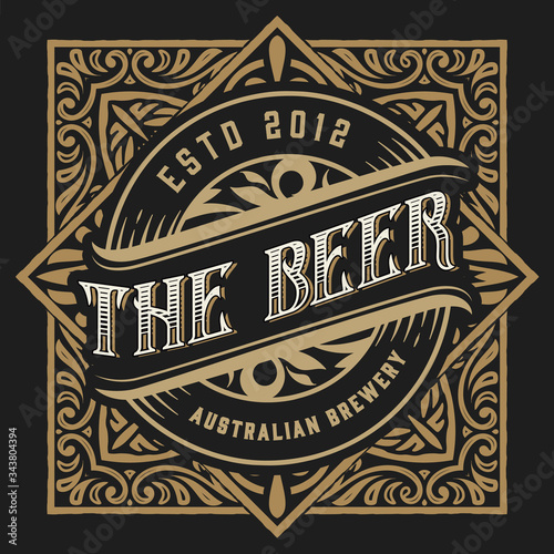 Vintage beer label for packing