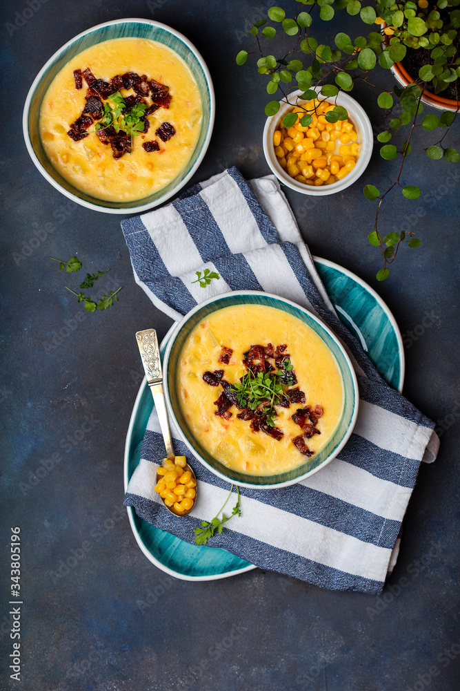 cream Chowder with Sweet Corn and Bacon