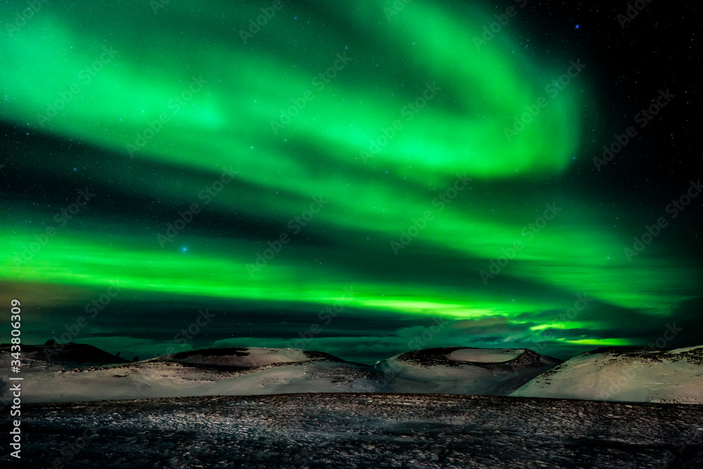 Aurora borealis, northern Iceland