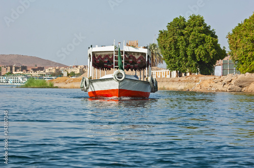 Traditional egyptian felluca boat on Nile