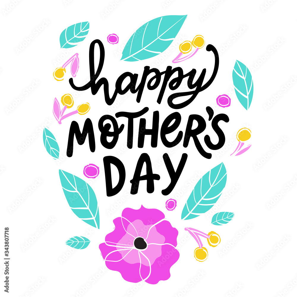 Happy mothers day vector hand written lettering