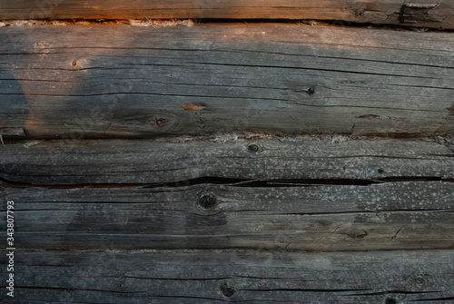 Old log wall, wood, background