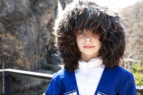 Child in traditional Karachai clothes photo