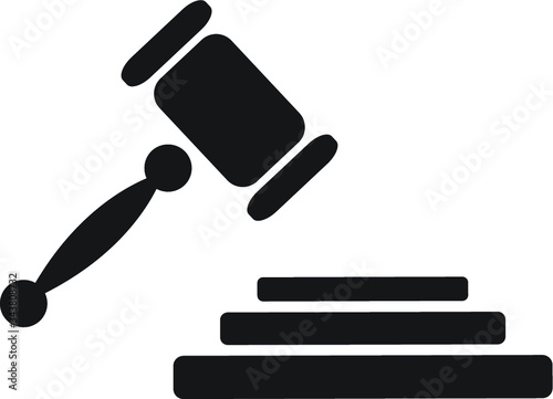 Courtroom hammer judge vector icon