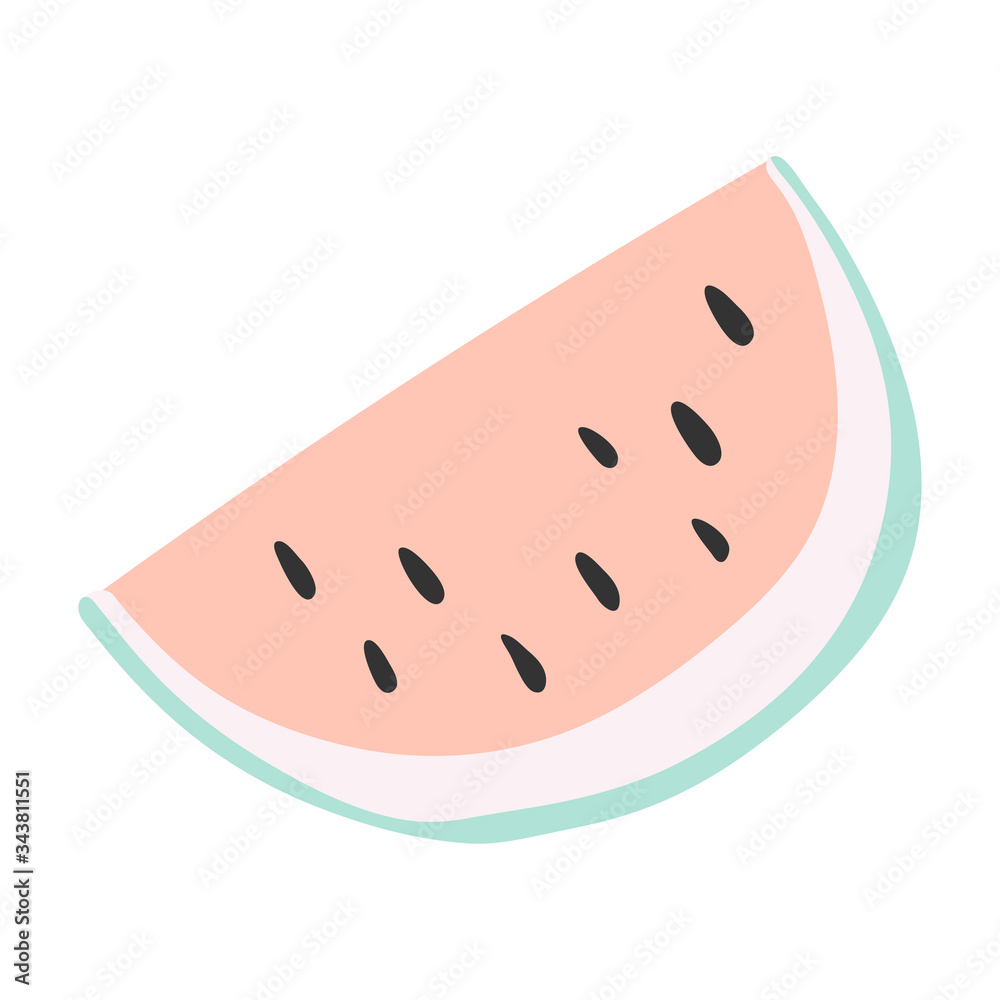 Watermelon. Hand drawn watermelon isolated on white. Vector Watermelon. Hand drawn watermelon isolated on white. Vector
