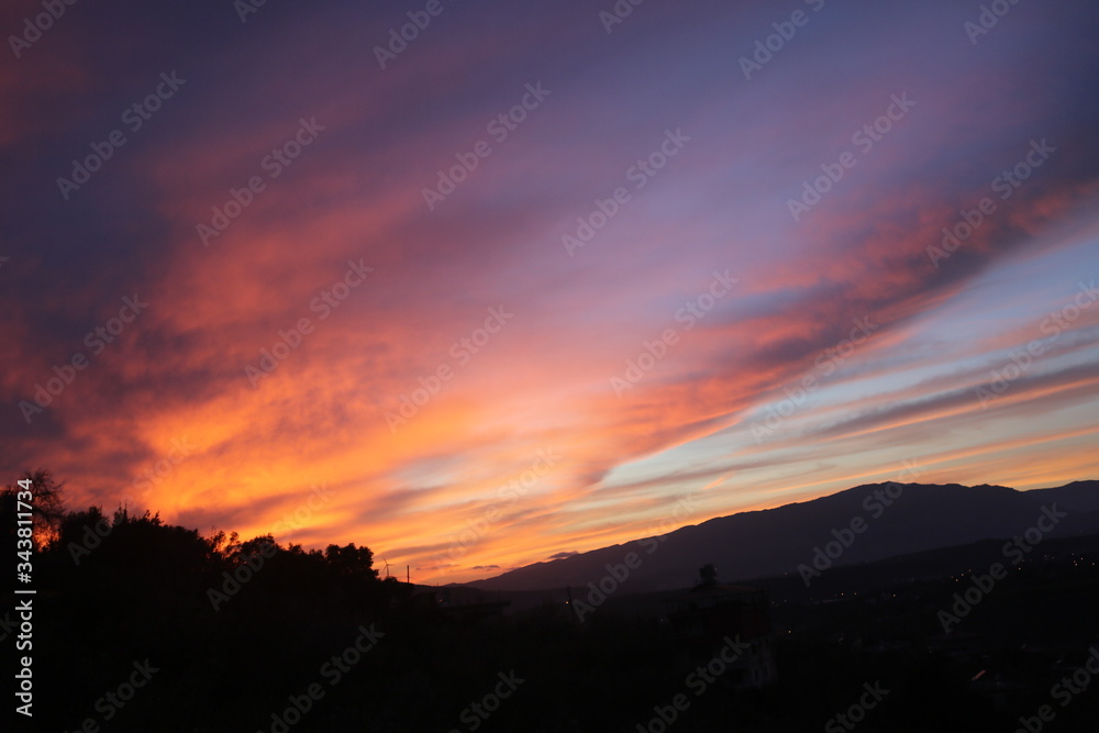 sunset in the mountains sunset in the mountains