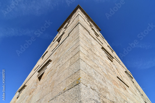 tower of building, photo as a background , in a coruna north spain, galicia, spain, europe , tower of hercules lighthouse