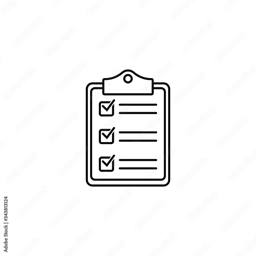 Clipboard with checklist icon, symbol for web site and app design. Vector illstration. Clipboard with checklist icon, symbol for web site and app design. Vector illstration.