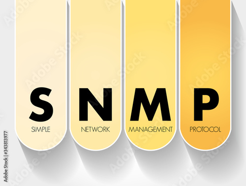 SNMP - Simple Network Management Protocol acronym, technology concept background