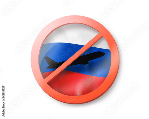Free Download Warning sign with crossed out man on the Russian flag. - GFXLoad