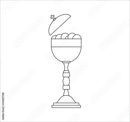 cup with consecrated hosts of the Catholic Church. Vector illustration for web and mobile design.