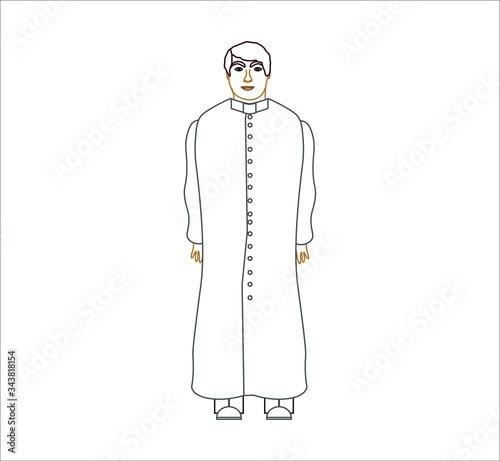 Catholic church parish priest. Vector illustration for web and mobile design.