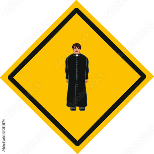 Catholic church parish priest. Vector illustration for web and mobile design.