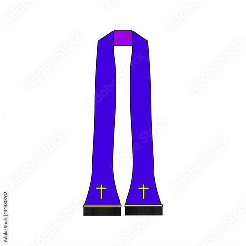 stole of priest of catholic church. Vector illustration for web and mobile design.