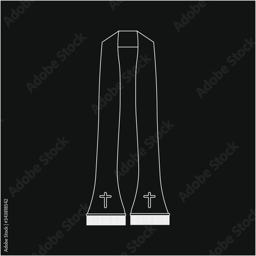 stole of priest of catholic church. Vector illustration for web and mobile design.