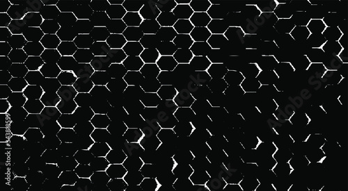 Rough, irregular texture composed of monochrome geometric elements. Overlay distressed grunge background. Abstract vector illustration. Isolated on white background. EPS10