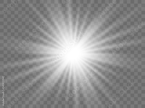 Sunlight on a transparent background photo