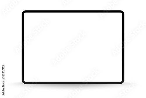 Realistic Silver u002F White Drawing Pad with Transparent Screen. 12.9 inch Scalable Tablet. High Detailed Device Mockup. 