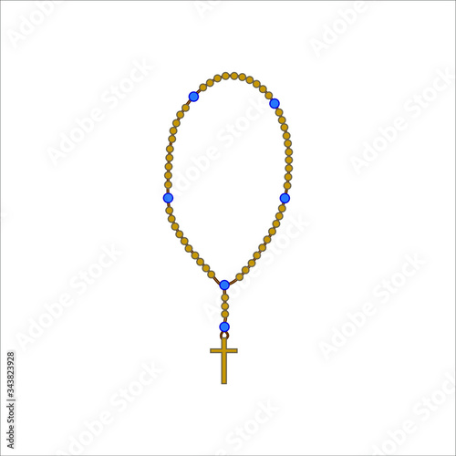 rosary to pray from catholic church. Vector illustration for web and mobile design.