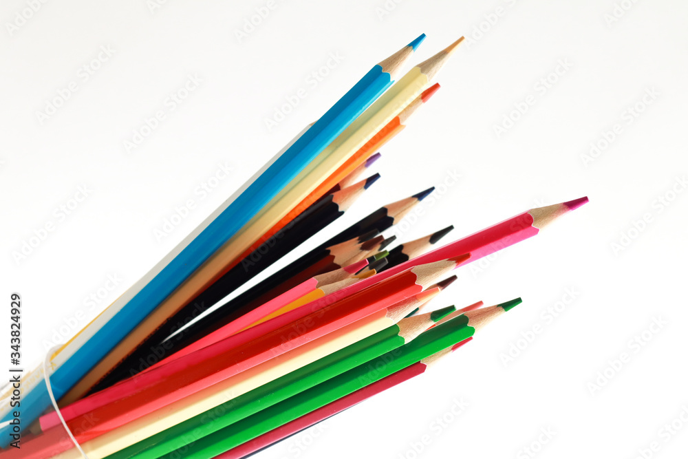 Color pencils isolated on white background. Color pencils isolated on white background.