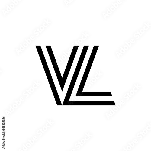 Black and white letter VL initial logo icon