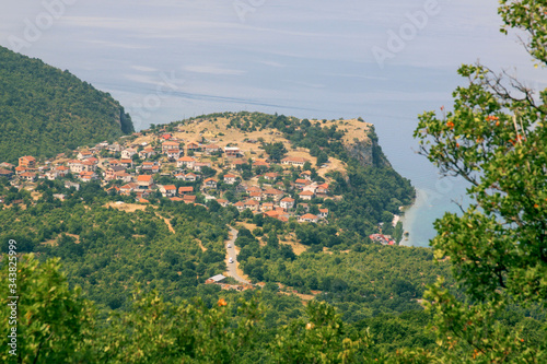 Trpejca village on Lake Ohrid coast, Macedonia photo