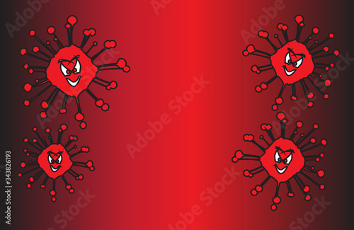 Evil Face Covid 19 Infection Background