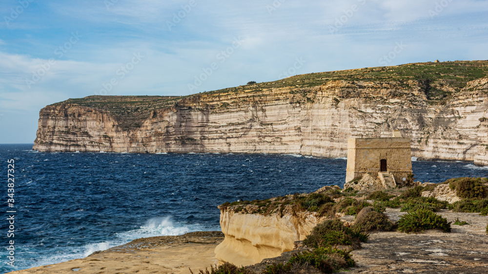 White cliffs, Gozo, Malta