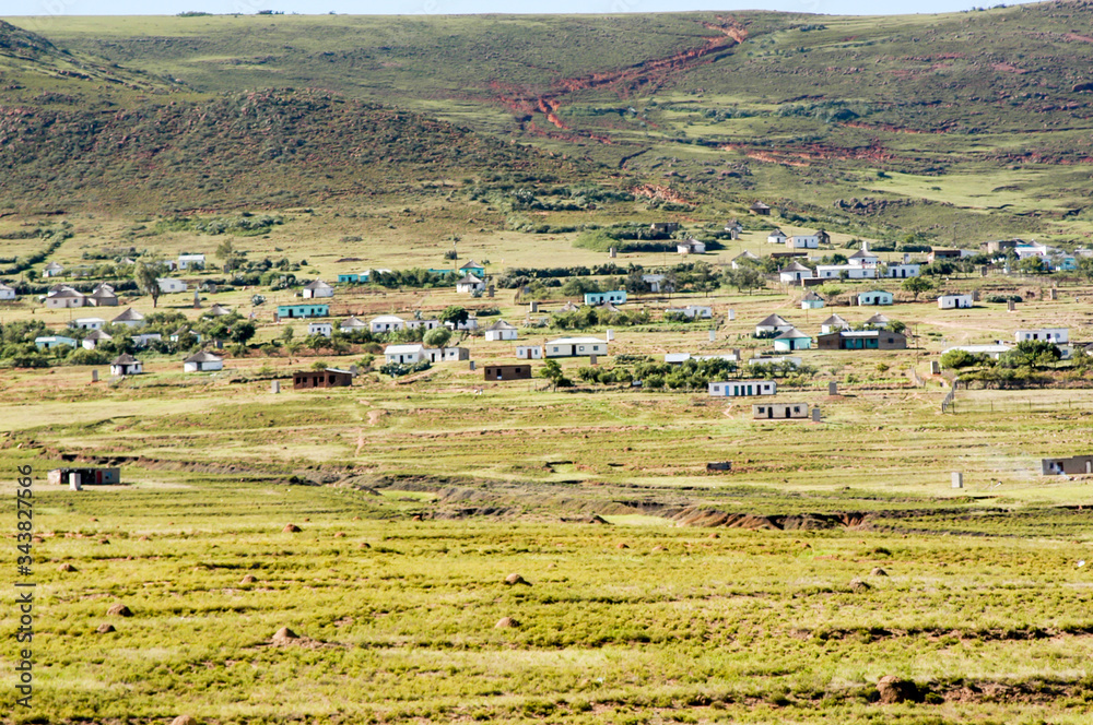 Obraz premium Rural housing and scenery, Coffee Bay, Eastern Cape, South Africa