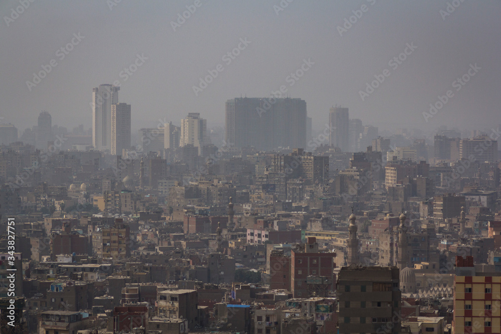 View above polluted Cairo