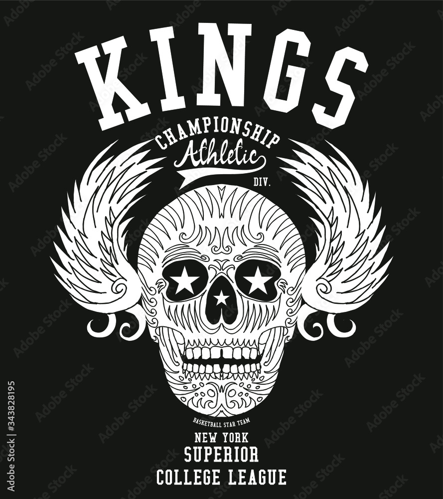 Fototapeta premium Tattoo skull American style graphic design vector art