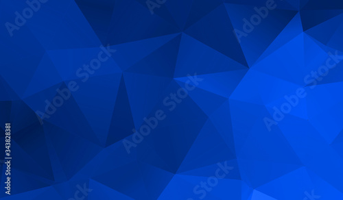 Abstract blue black polygon triangle pattern gradient background. 3d render illustration.