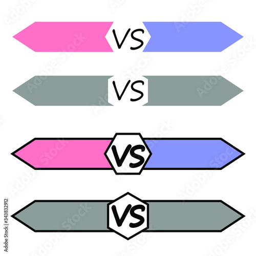 VS banner set in different colors