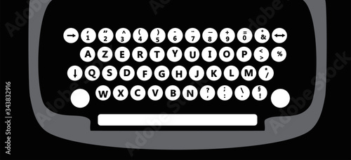 Old typewriter keyboard vector illustration