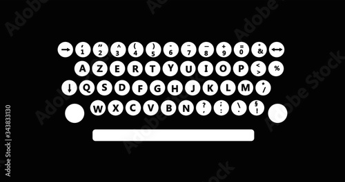 Old typewriter keyboard vector illustration photo