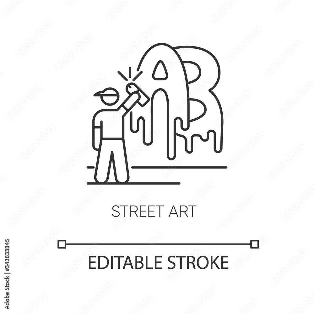 Street art pixel perfect linear icon Street art pixel perfect linear icon