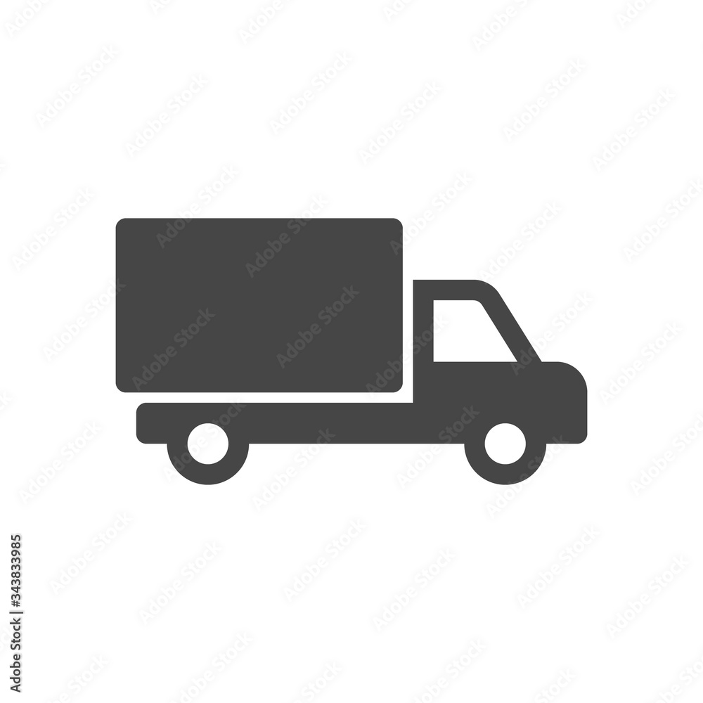 Delivery Truck icon in flat style isolated on white background. Vector illustration.