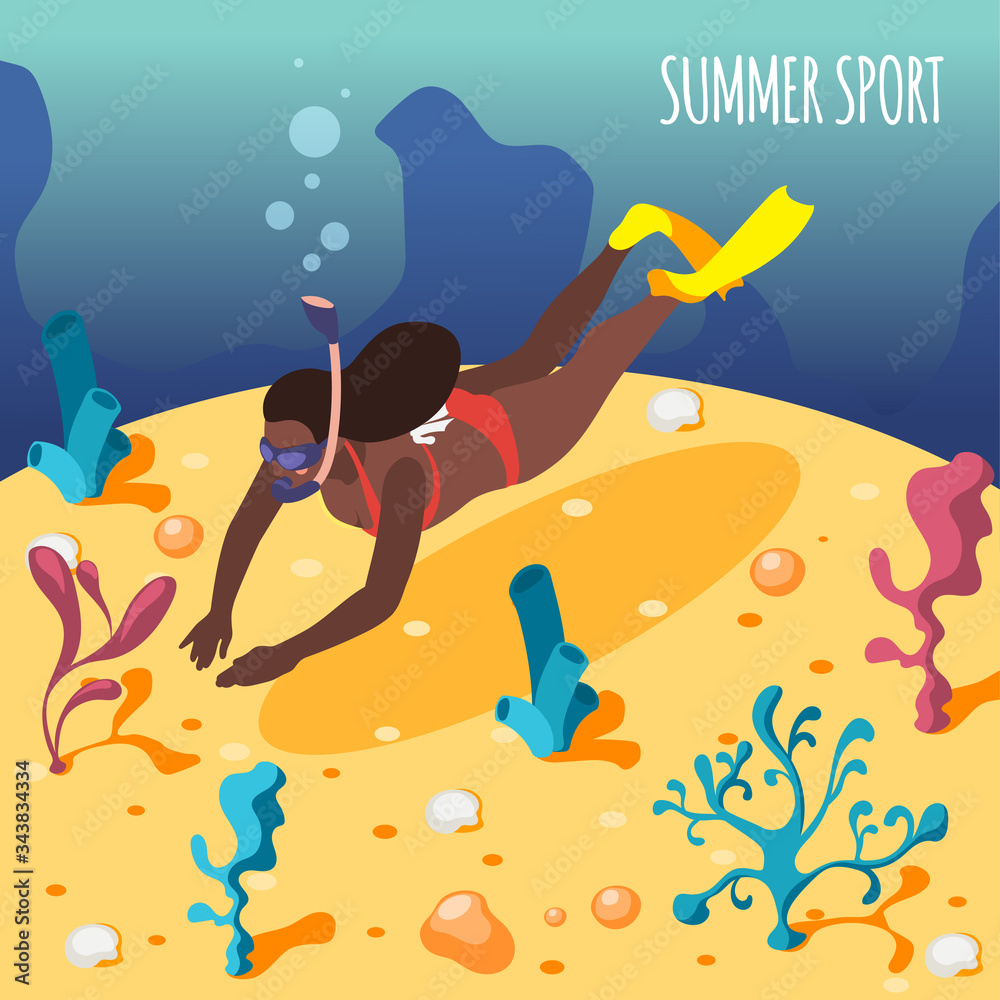  Summer Sport Isometric Background