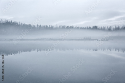 Mystical fog over the north lake