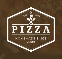Fototapete Pizzeria Italienisches Pizza-Logo im Vintage-Stil  © Toni Günther
