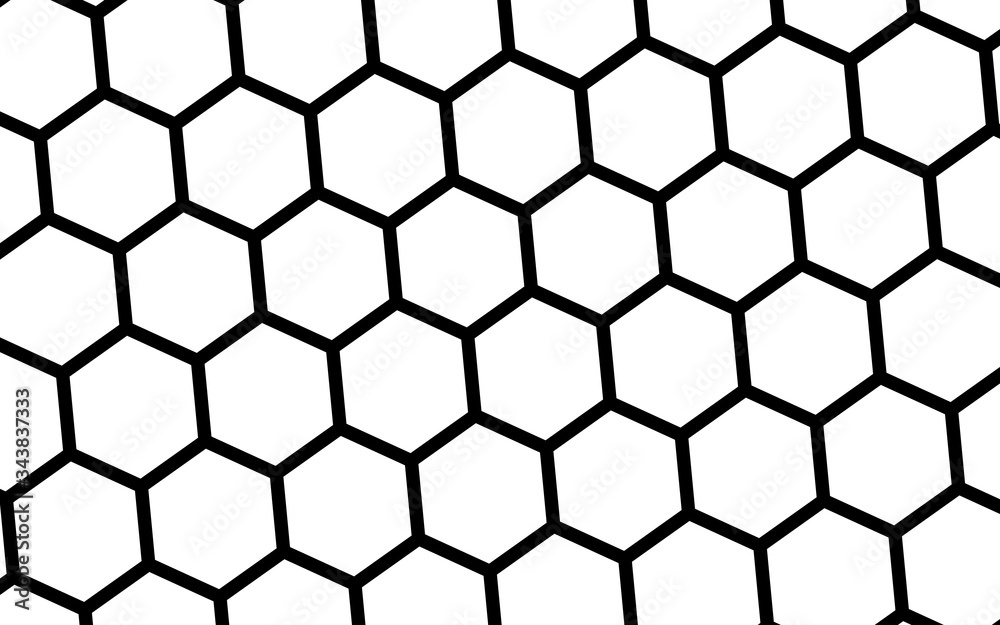 Black honeycomb on a white background. Perspective view on polygon look like honeycomb. Isometric geometry. 3D illustration Black honeycomb on a white background. Perspective view on polygon look like honeycomb. Isometric geometry. 3D illustration